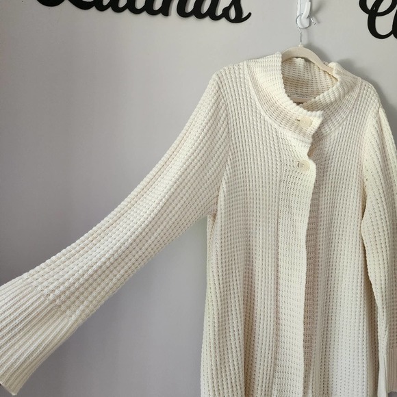 Liz Claiborne Chunky Knit White Long Sweater Cardigan Size 2X NWOT‎ - Picture 5 of 11